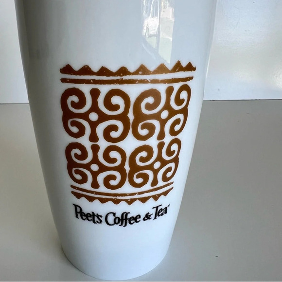 Peet’s Coffee Ceramic Glass Tumbler 12 oz w/lid - Picture 3 of 13